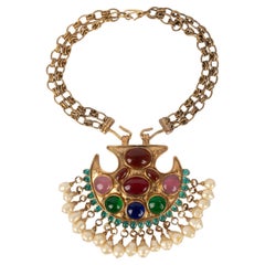 Chanel Golden Metal Short Necklace Haute Couture, 1980/1985