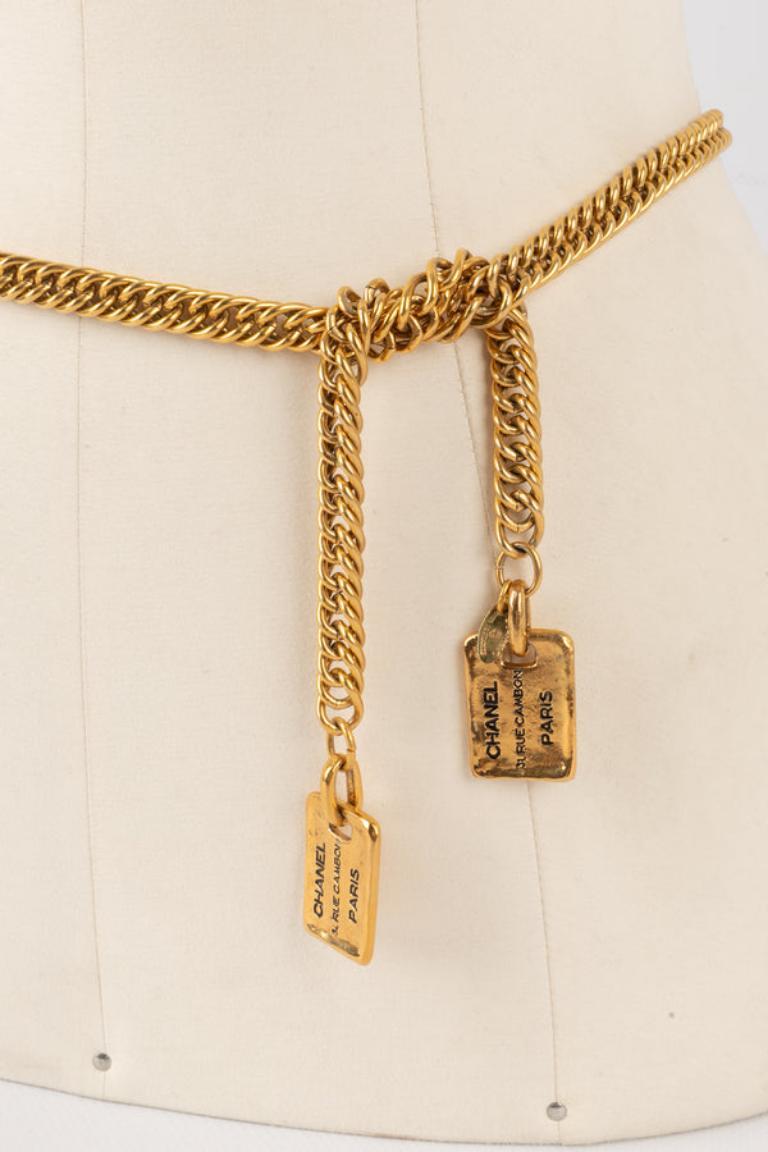 Chanel Golden Metal Tie Necklace, 1980s 2