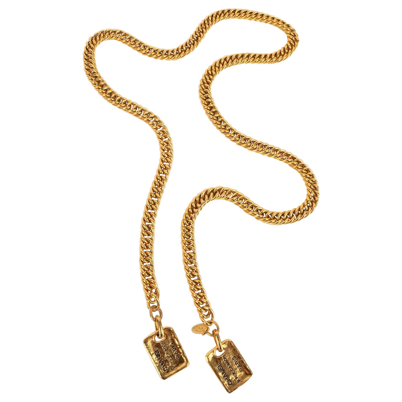Chanel Golden Metal Tie Necklace, 1980s