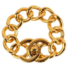 Chanel Golden Metal Turnlock Bracelet, 1996