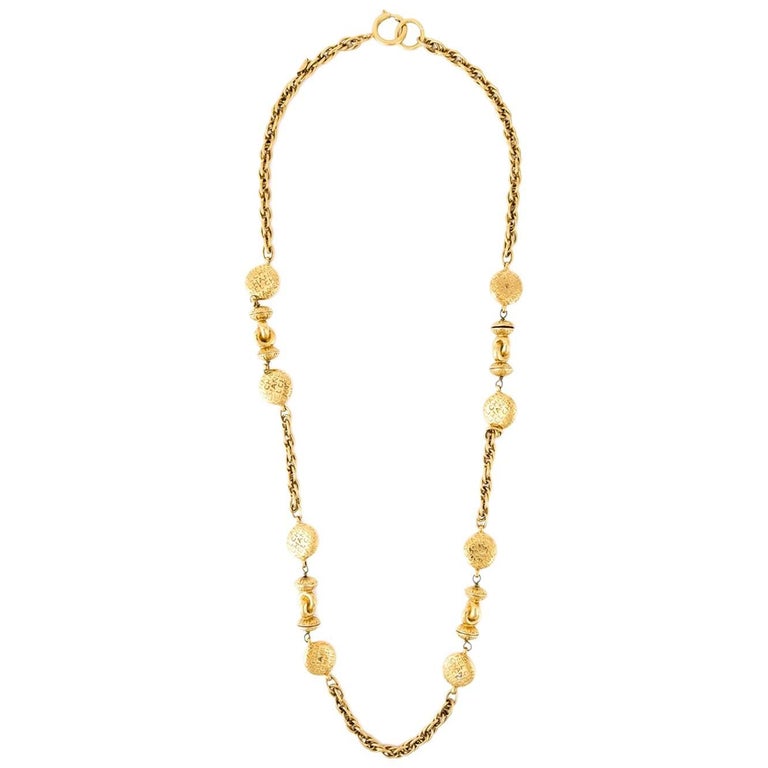 Collier Lanvin En Métal Doré - Style Années 90 - Occasion