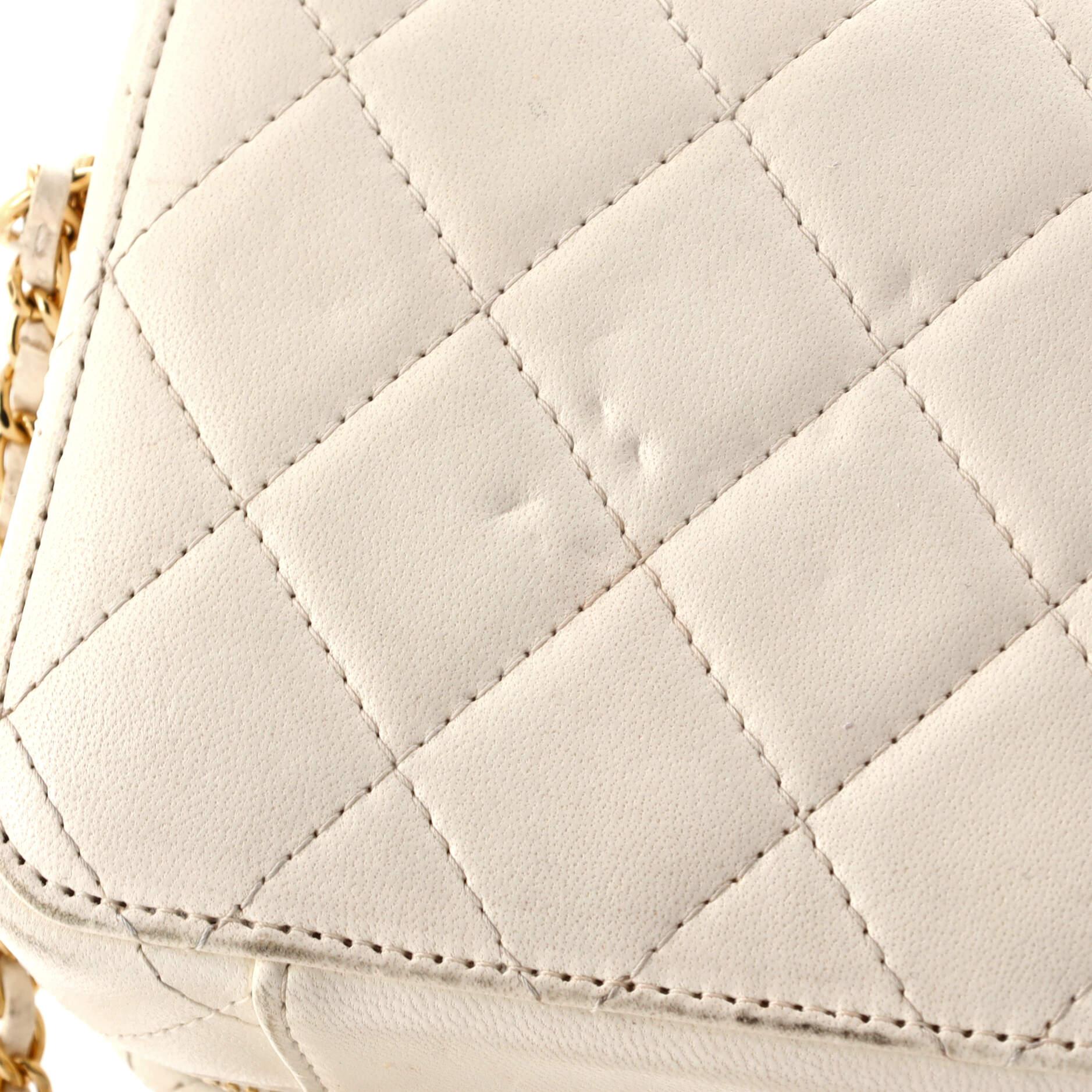 Chanel Golden Plate Zip Around Vanity Case with Chain Quilted Metal and Lambskin 6