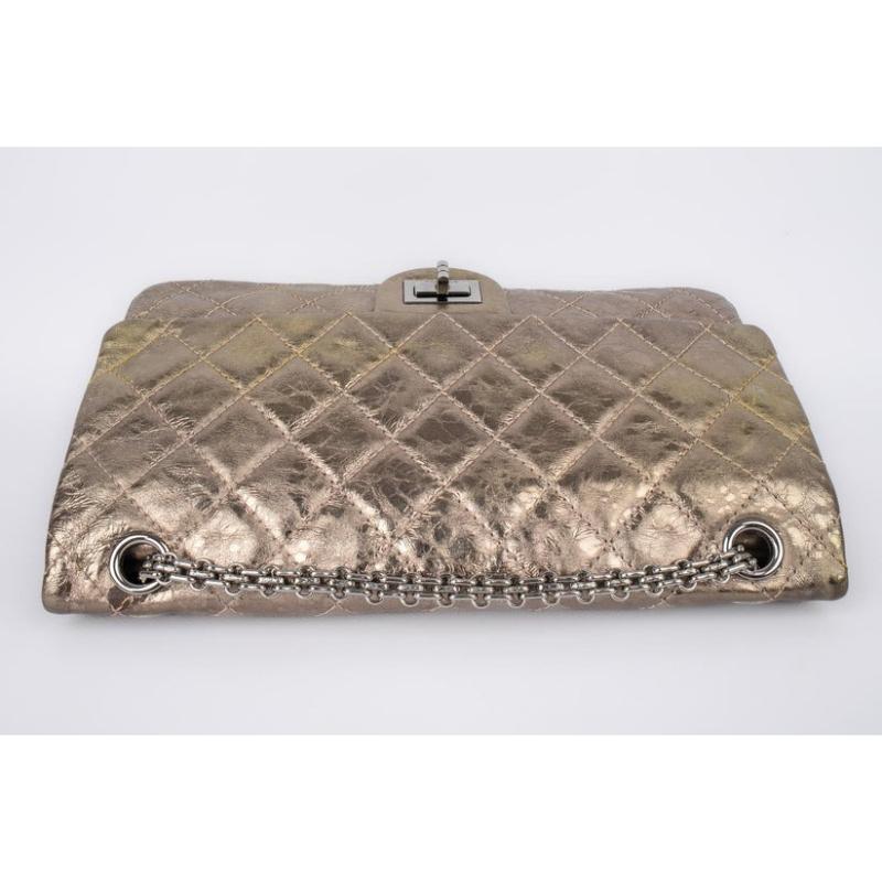 Chanel Golden Quilted Aged Calfskin Jumbo 2.55 Bag, 2006/2008 For Sale 7