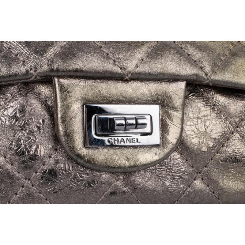 Chanel Golden Quilted Aged Calfskin Jumbo 2.55 Bag, 2006/2008 For Sale 4
