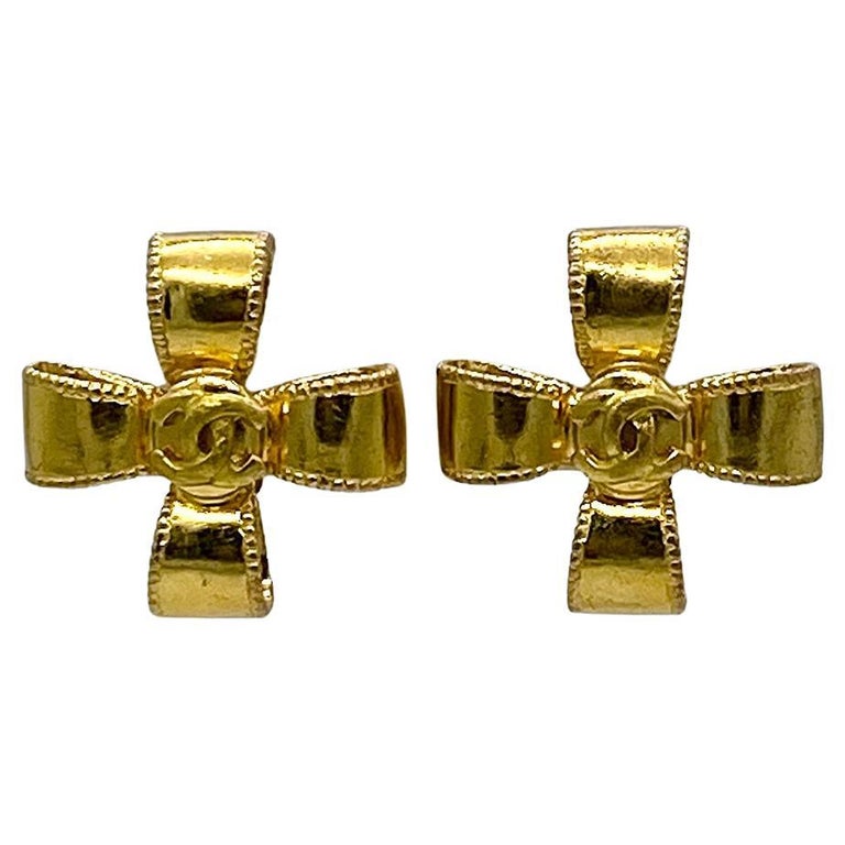 Chanel Ribbon Earrings - 37 For Sale on 1stDibs