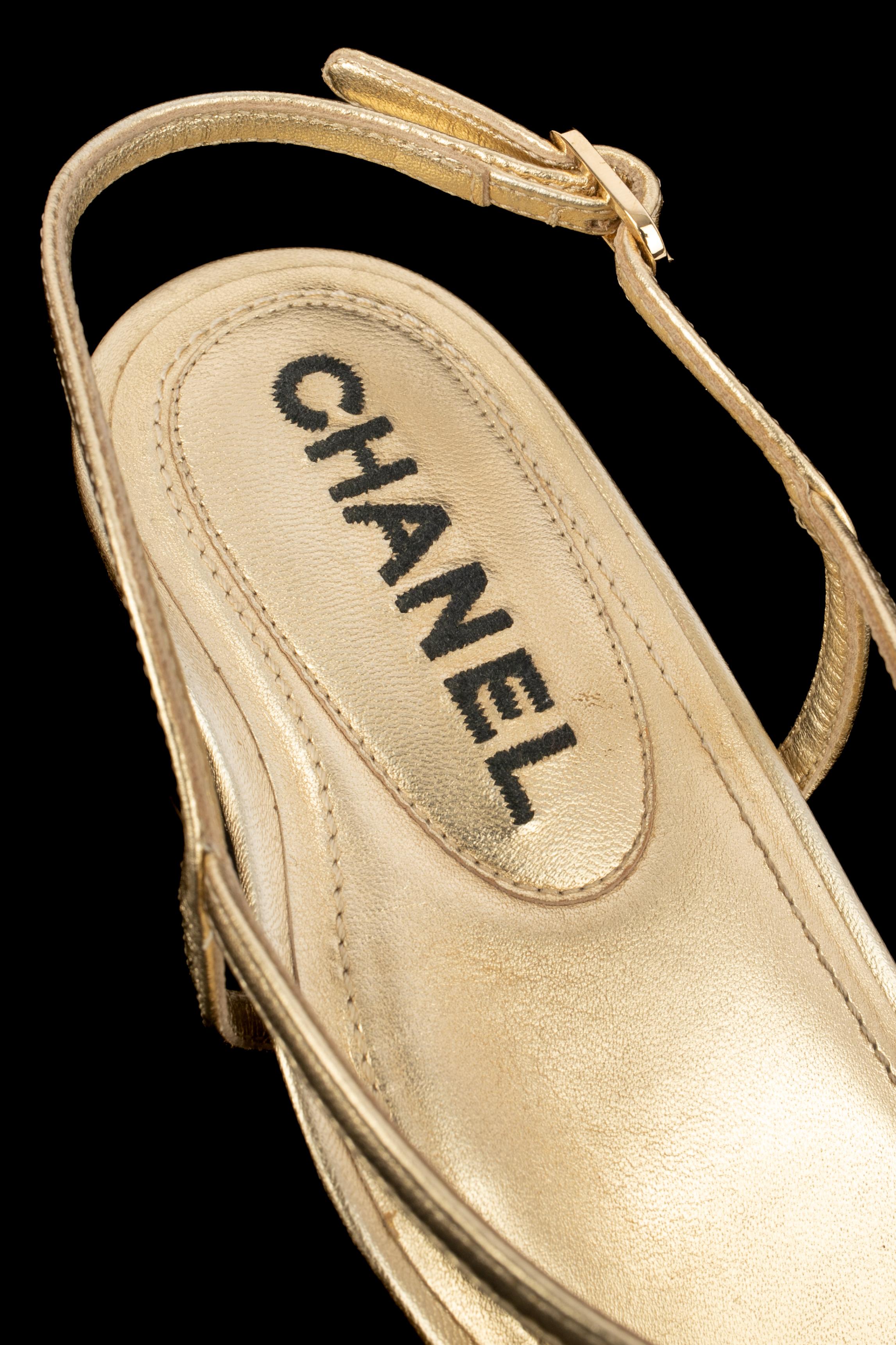 Chanel golden sandals en venta 4