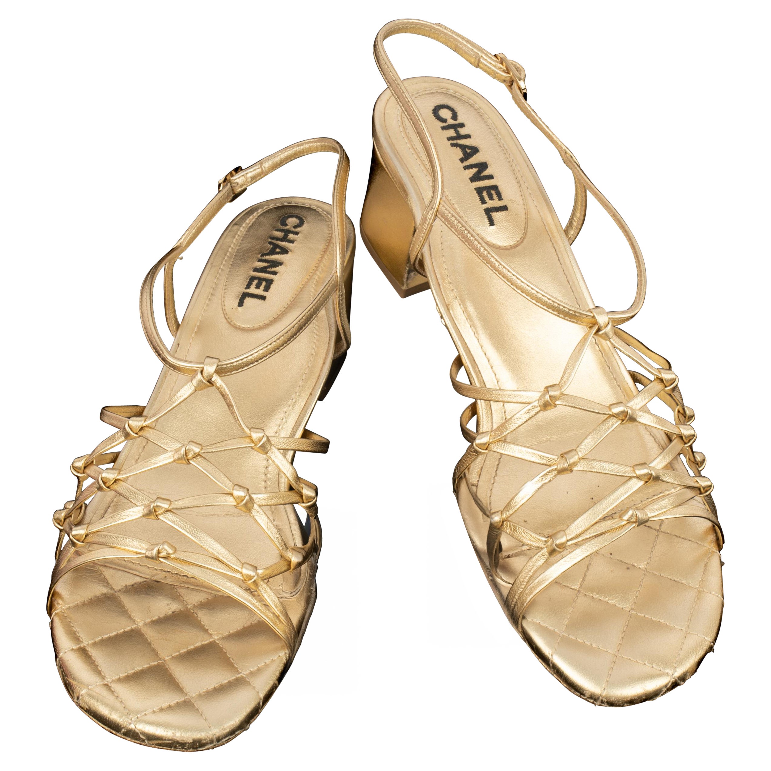 Chanel golden sandals