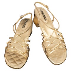 Vintage Chanel golden sandals