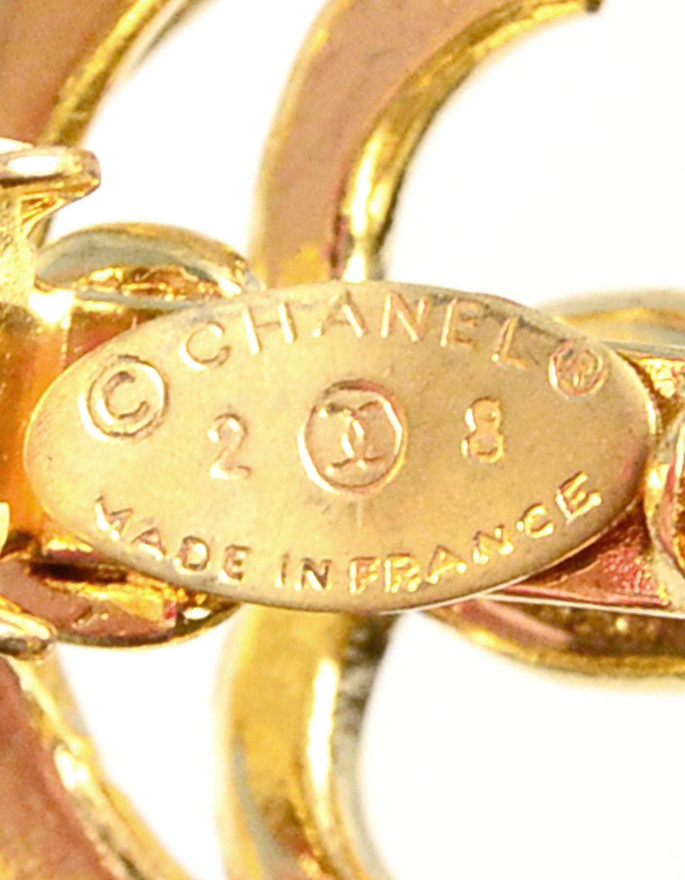 Women's Chanel Goldtone CC Clip On Earrings