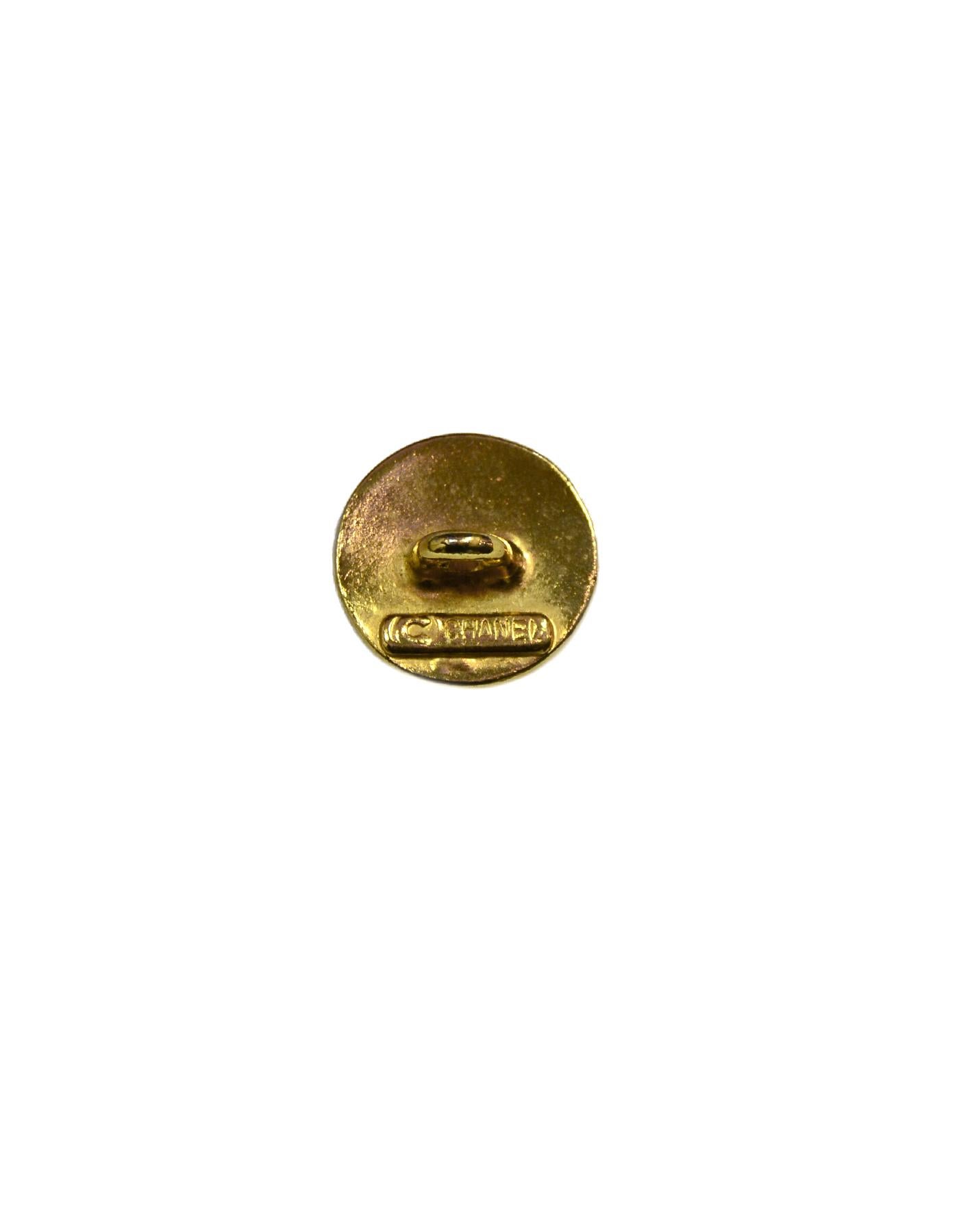 Chanel Goldtone CC Medium Shank Buttons W/ Crowns (Set of 5) In Good Condition In New York, NY