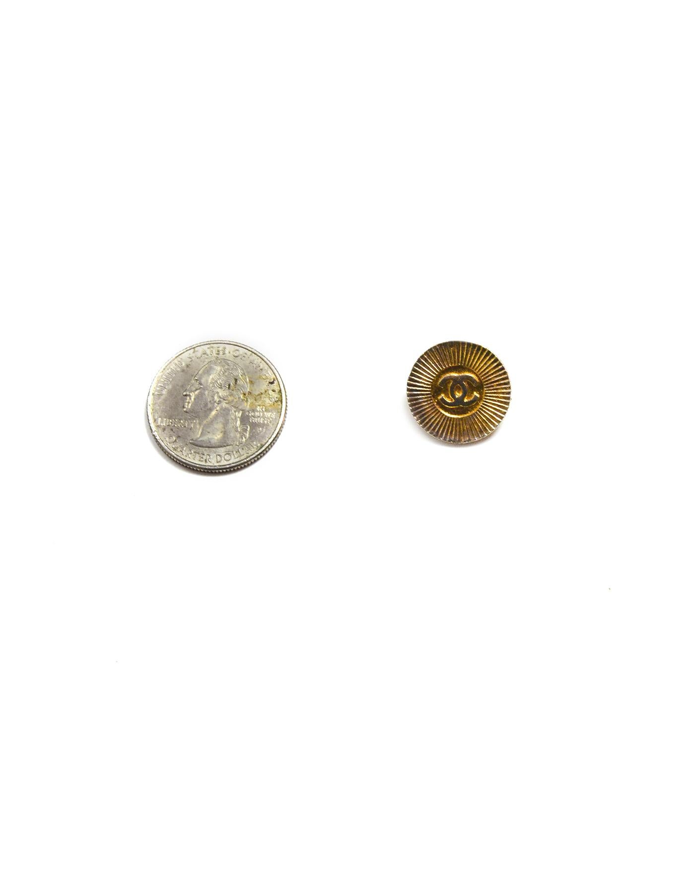 Brown Chanel Goldtone CC Shank Buttons (Set of 7- 3 Small, 2 Medium, 2 Large)