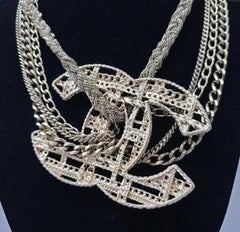 Chanel Goldtone Metallkette CC Choker Halskette