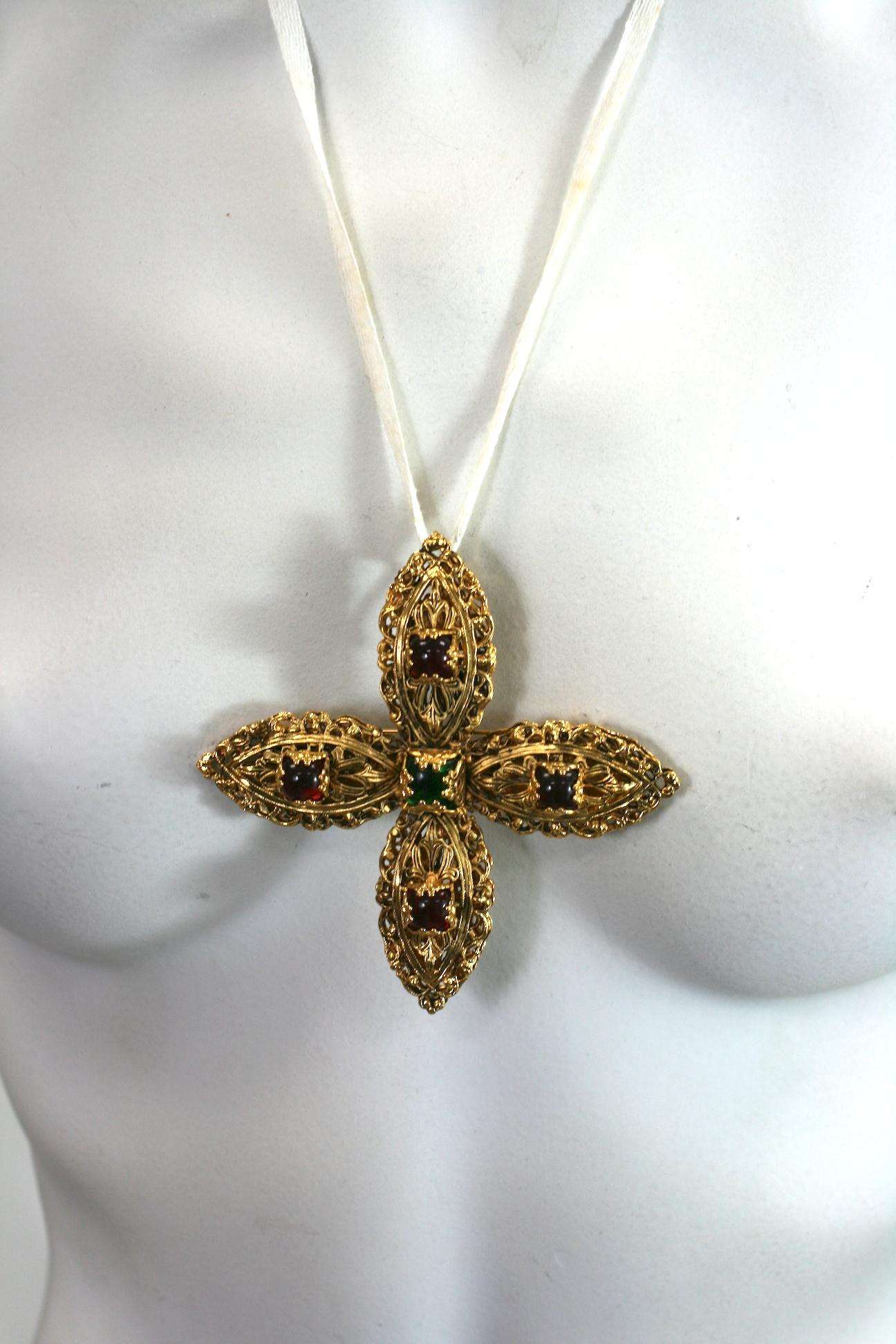 Women's or Men's Chanel Goossens Byzantine Cruciform Brooch For Sale