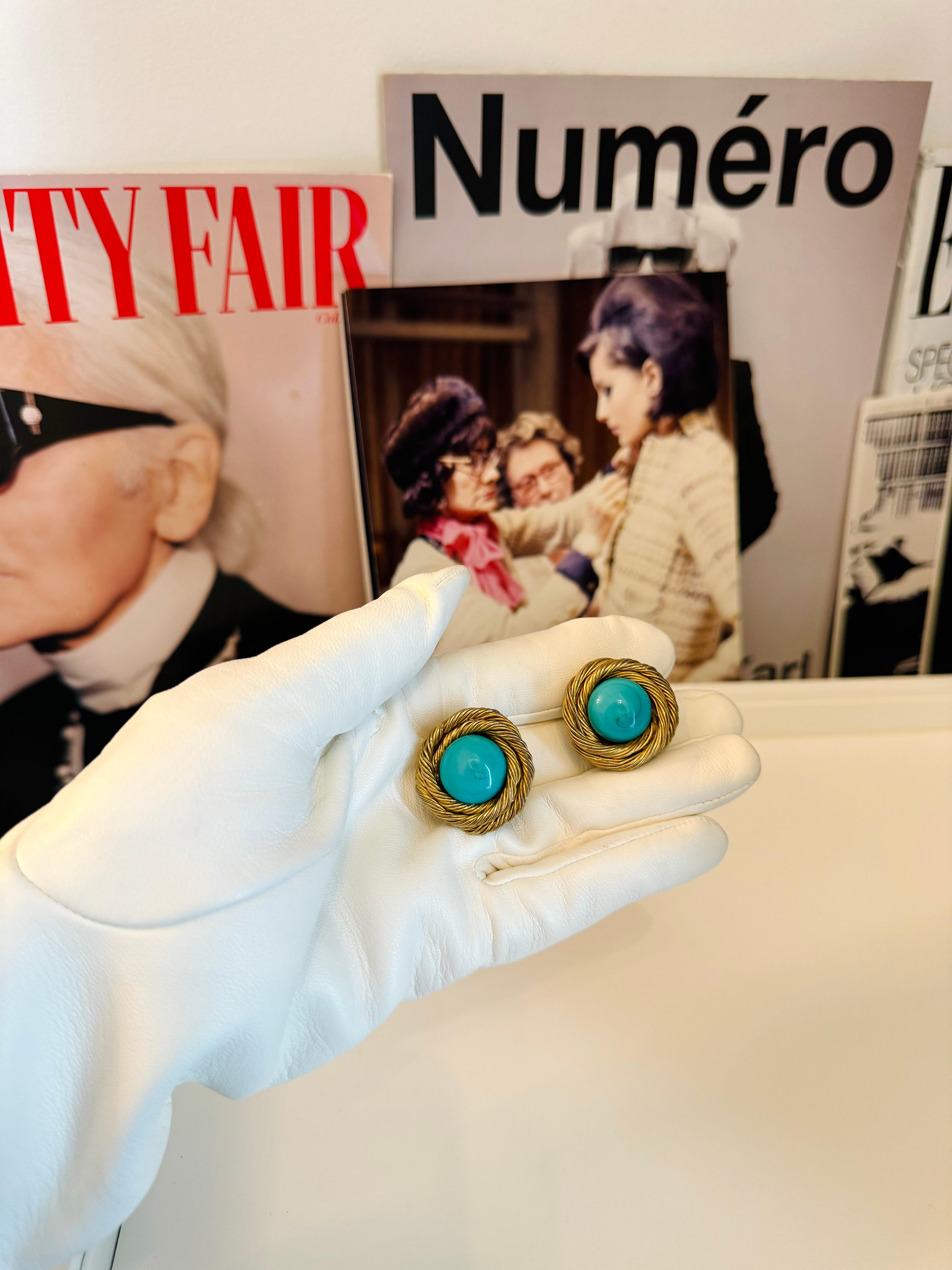 Chanel Goossens vintage 1960’s Turquoise earrings 2