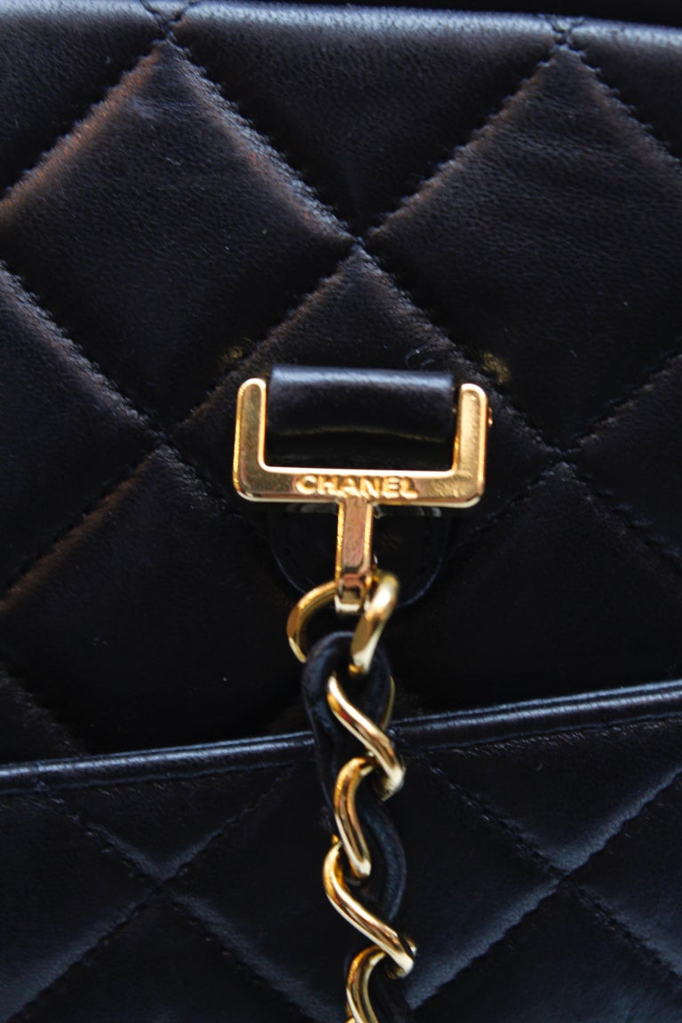 Chanel camera bag in black quilted lambskin at 1stDibs
