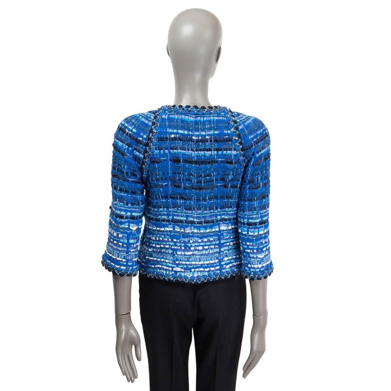 CHANEL gradient blau 2018 GREECE BOUCLE TWEED Jacke 38 S 18C bei