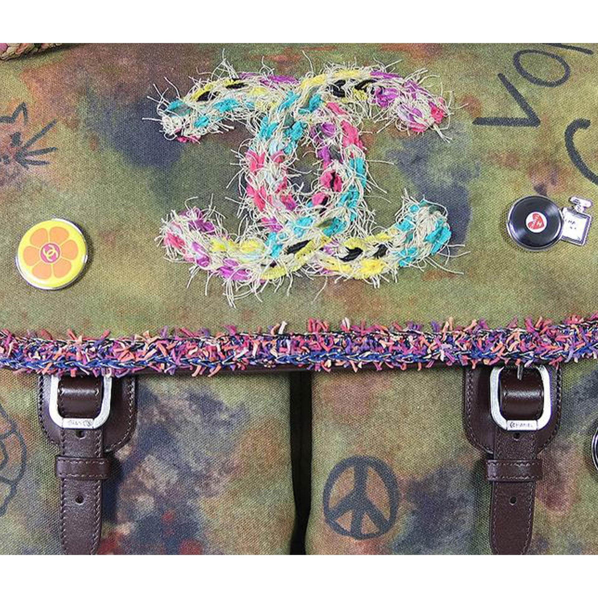 Chanel Multicolor On the Pavements Graffiti Canvas Large Messenger