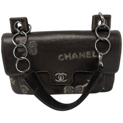 Chanel Graffiti Brown Leather Shoulder Bag