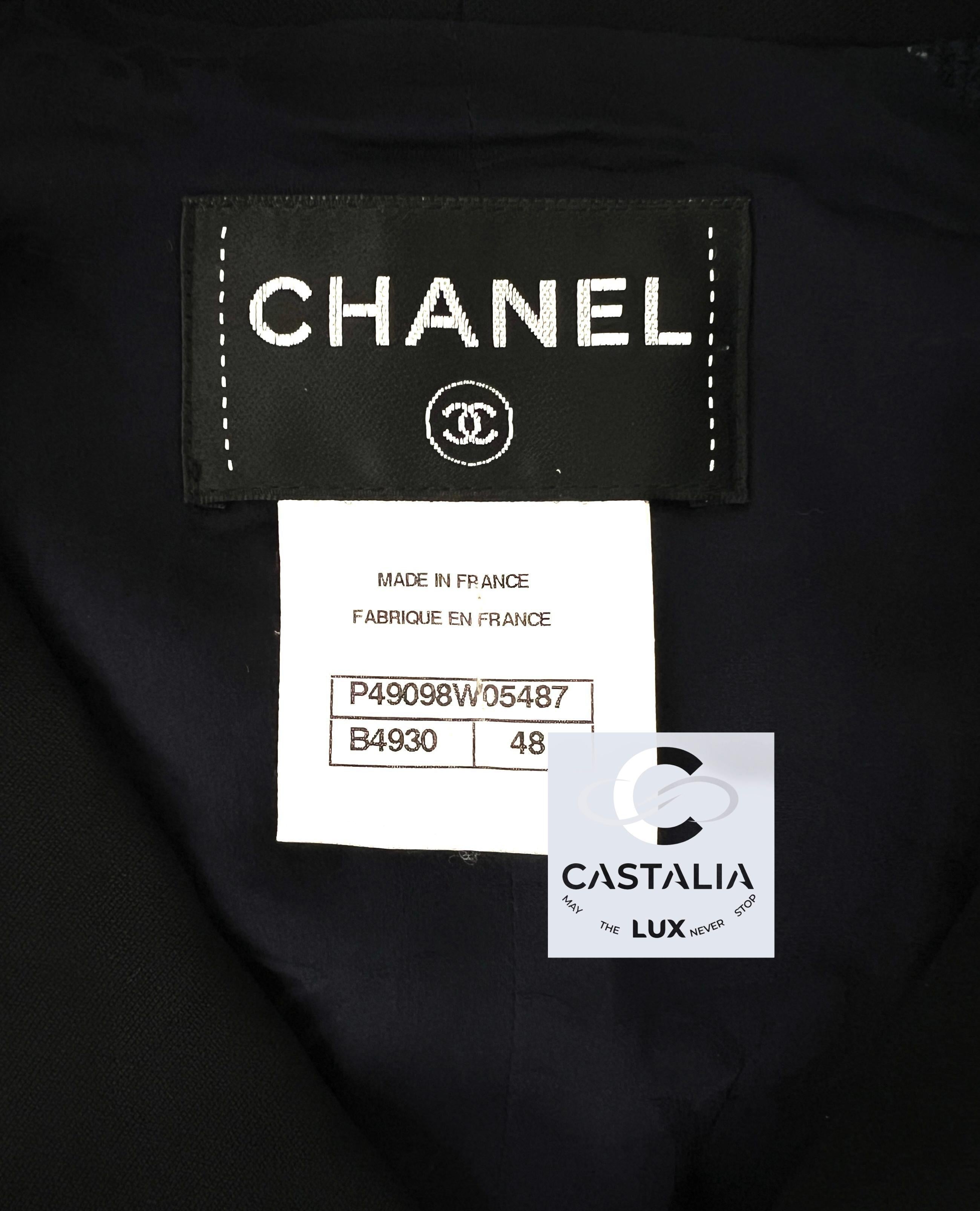 Chanel Graffiti Collection Navy Tweed Dress 48 FR 6