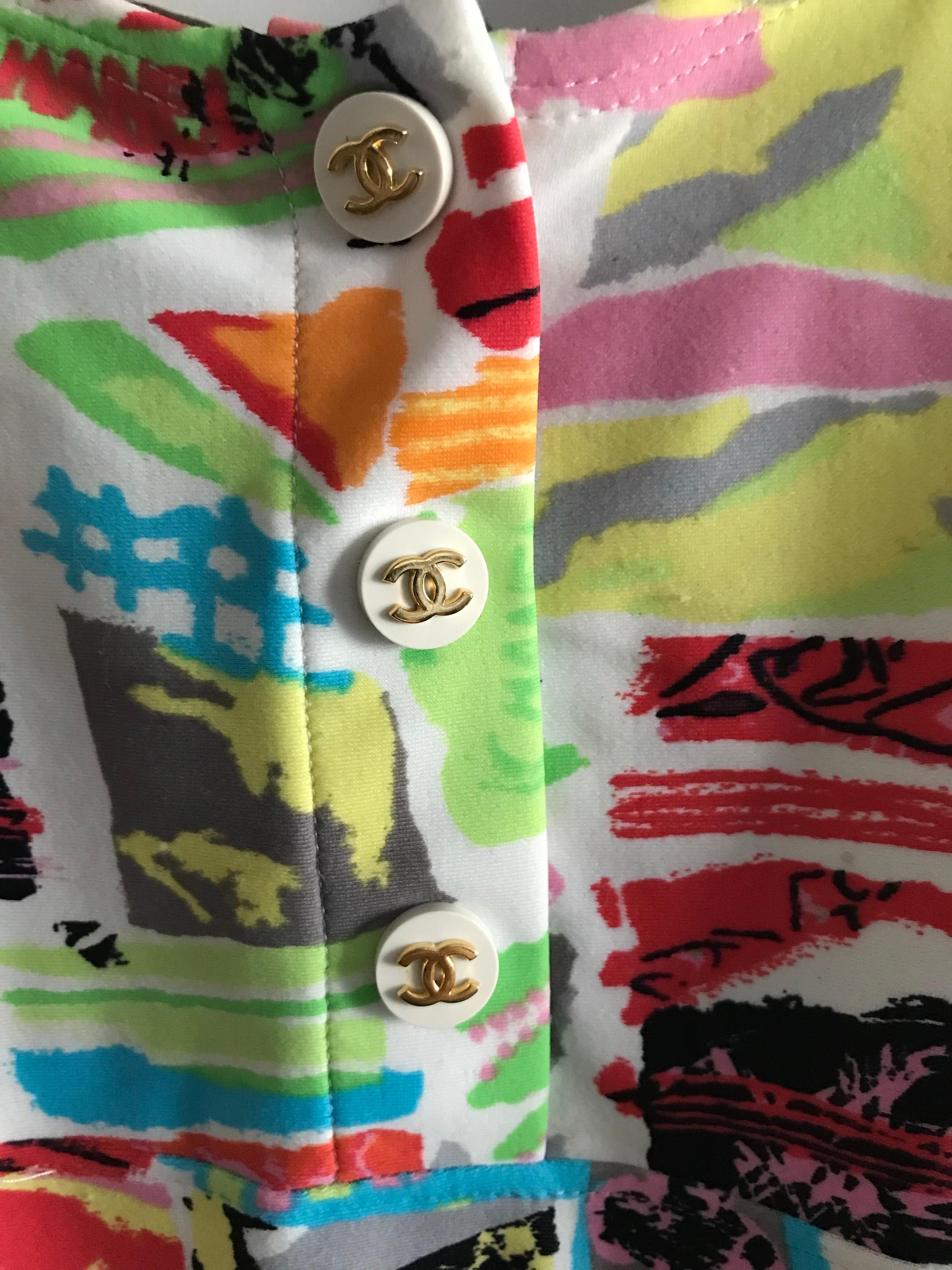 CHANEL Robe Graffiti collection été 1997. en vente 6