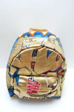 CHANEL Graffiti Gold Backpack   NEW With Tags