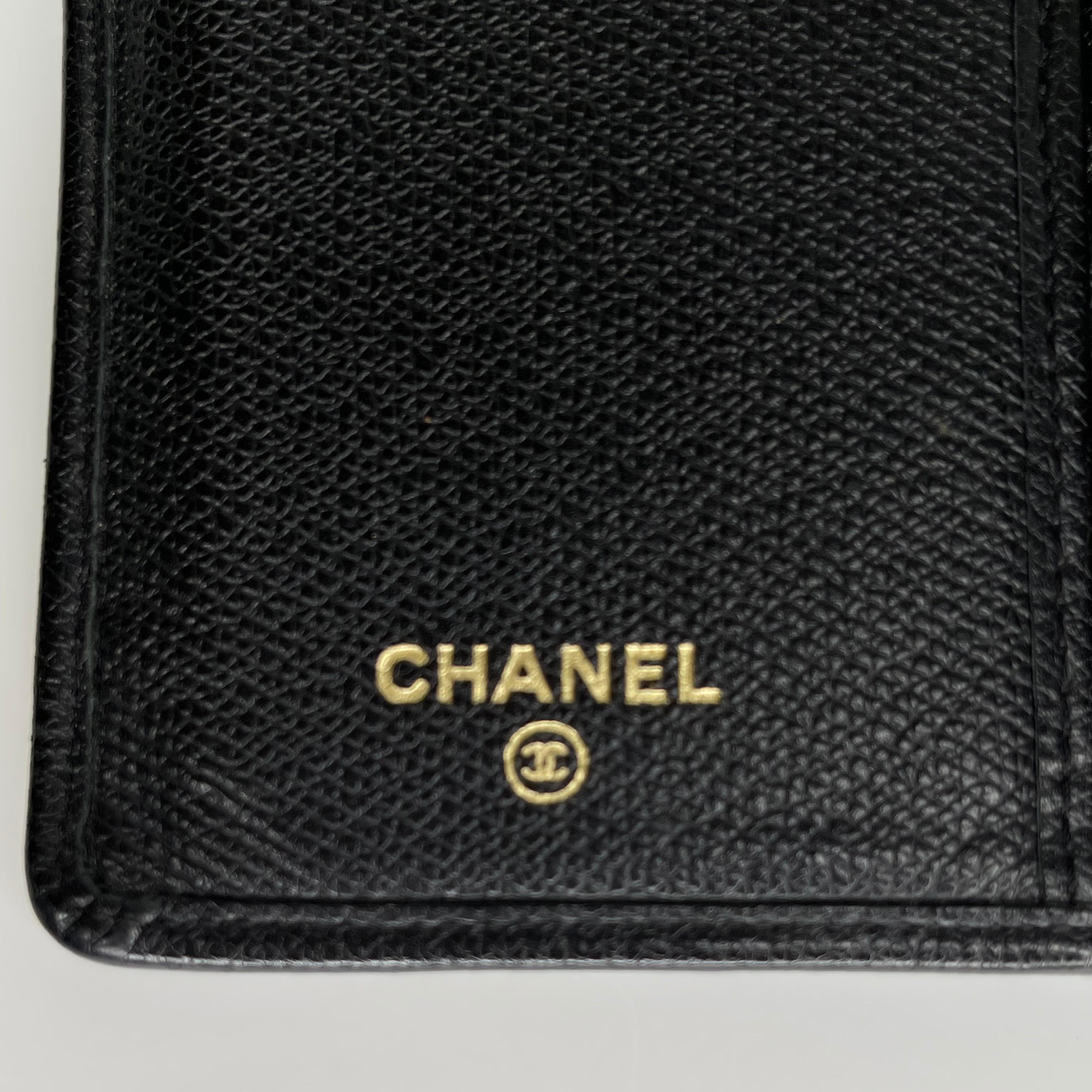 Chanel Grained Calfskin CC Button Long Wallet In Good Condition In Montreal, Quebec