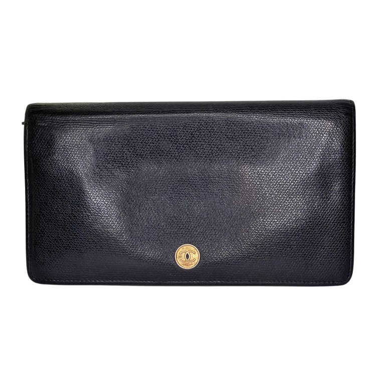 Chanel Wallet Black - 196 For Sale on 1stDibs  chanel black yen  interlocking cc logo bifold wallet, chanel black wallet, chanel long wallet