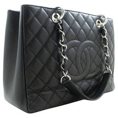 CHANEL Grained Calfskin GST 13" Grand Shopping Tote Chain Shoulder