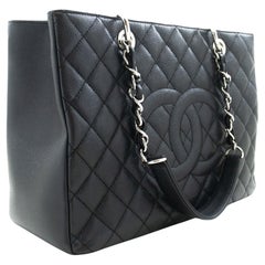 CHANEL Pelle di vitello granulata GST 13" Grand Shopping Tote a tracolla