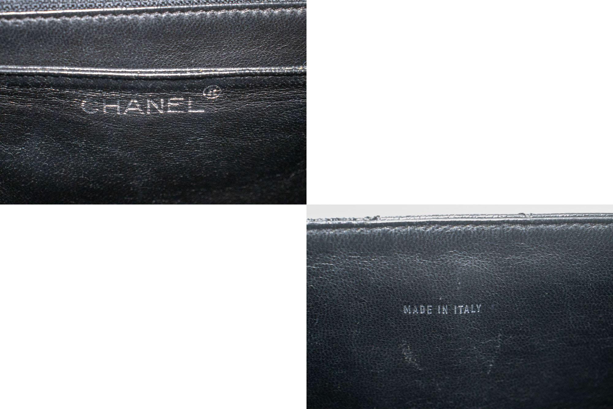 CHANEL Grained Calfskin Handbag Top Handle Bag Kelly Black Flap For Sale 4