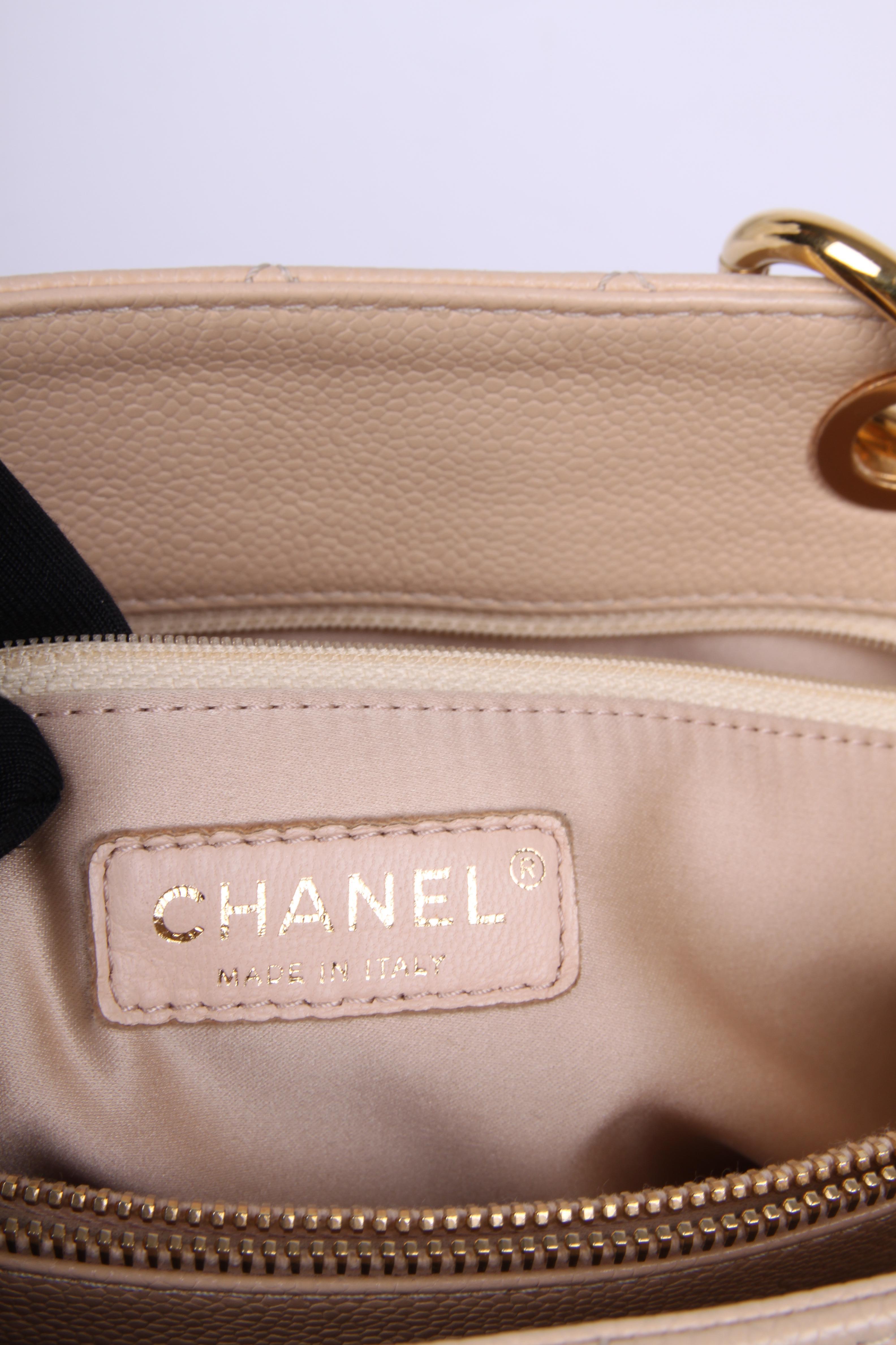 Beige   Chanel Grand Shopper Bag - beige caviar leather    For Sale