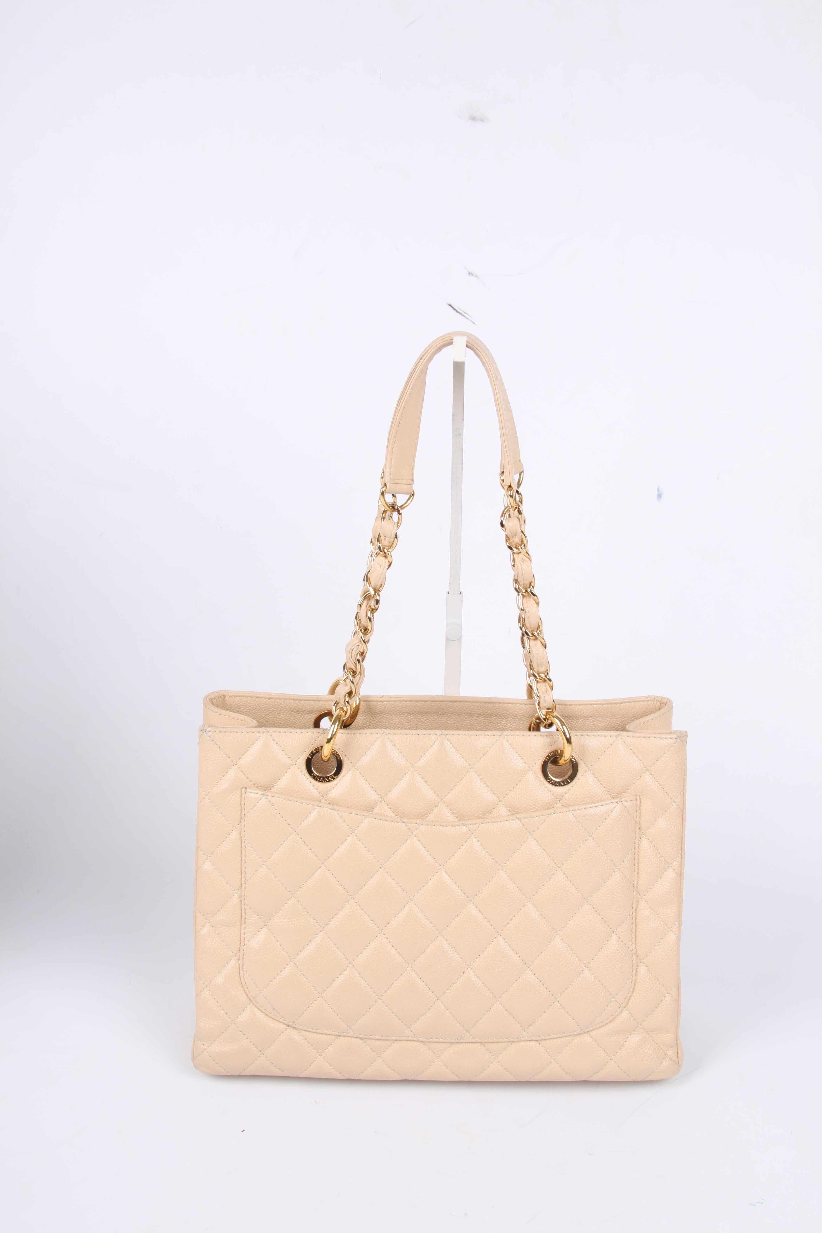   Chanel Grand Shopper Bag - beige caviar leather    For Sale 1