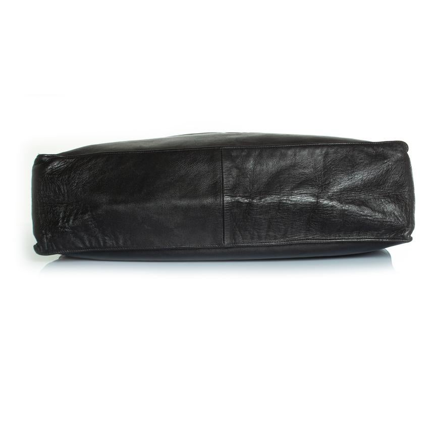 Chanel, Grand shopper in black lambskin leather For Sale 7