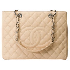  Chanel Grand Shopping Tote bag (GST) in Gold Caviar quilted leather, SHW