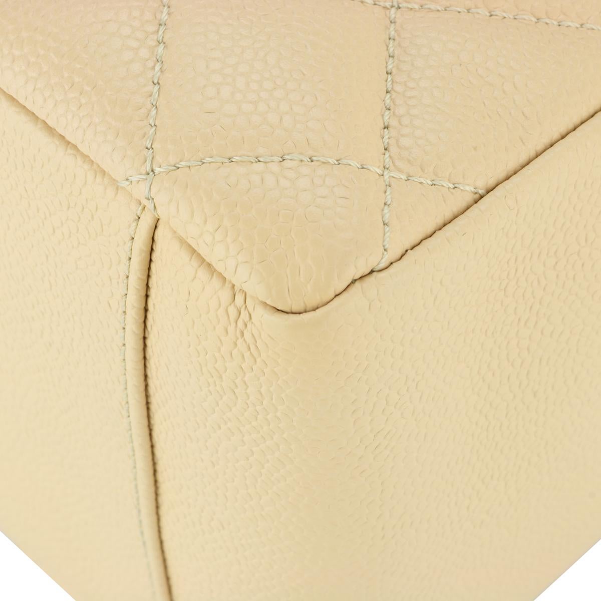 CHANEL Grand Shopping Tote (GST) Bag Beige Caviar with Gold Hardware 2013 For Sale 5