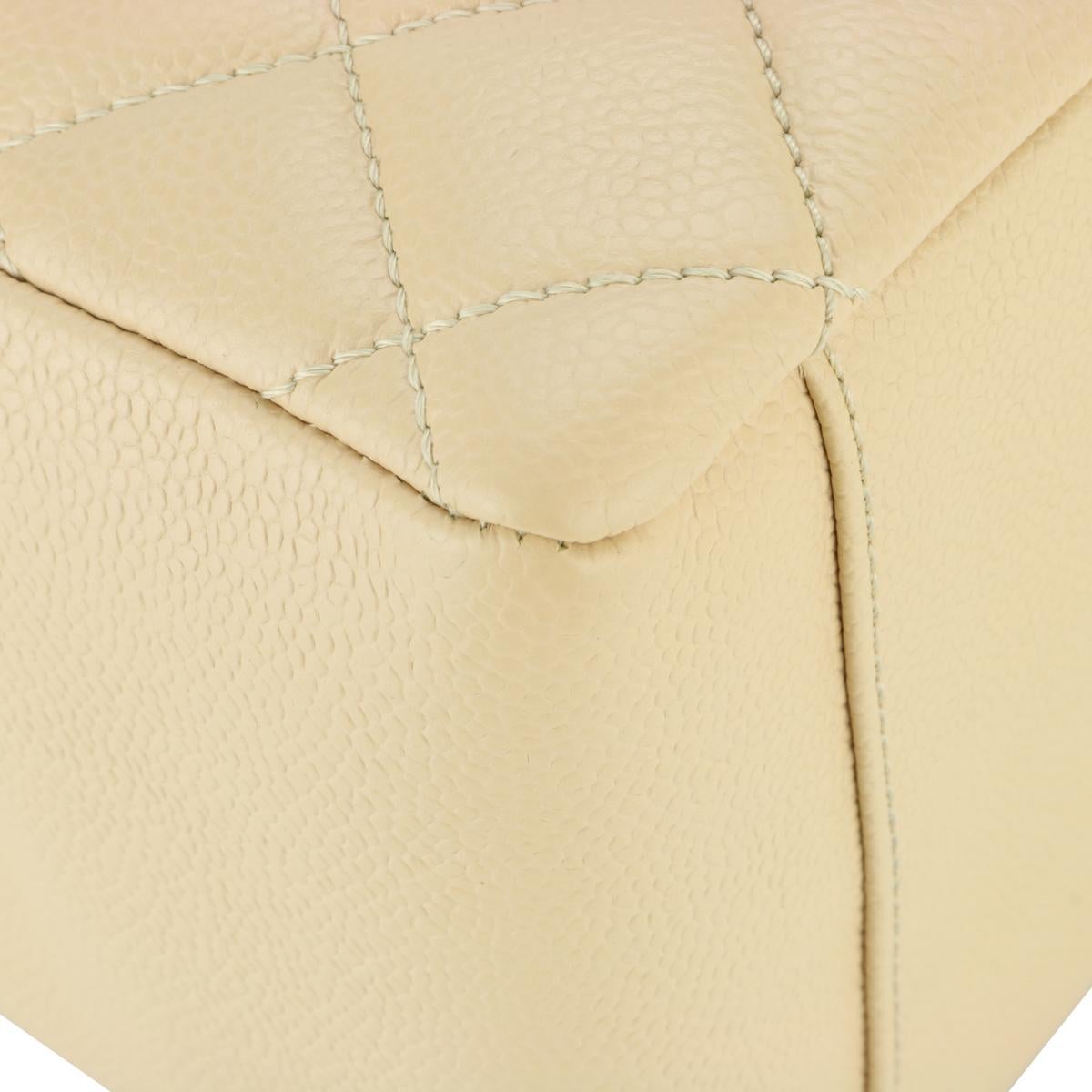 CHANEL Grand Shopping Tote (GST) Bag Beige Caviar with Gold Hardware 2013 For Sale 2