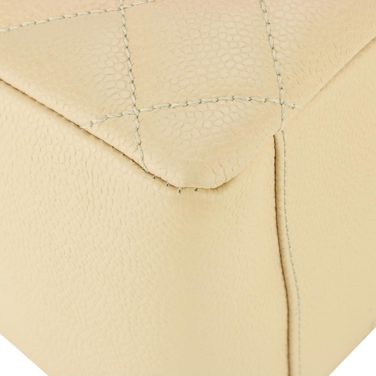 CHANEL Grand Shopping Tote (GST) Bag Beige Caviar with Gold Hardware 2013 For Sale 4