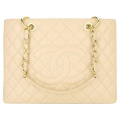 CHANEL Grand Shopping Tote (GST) Bag Beige Caviar with Gold Hardware 2013