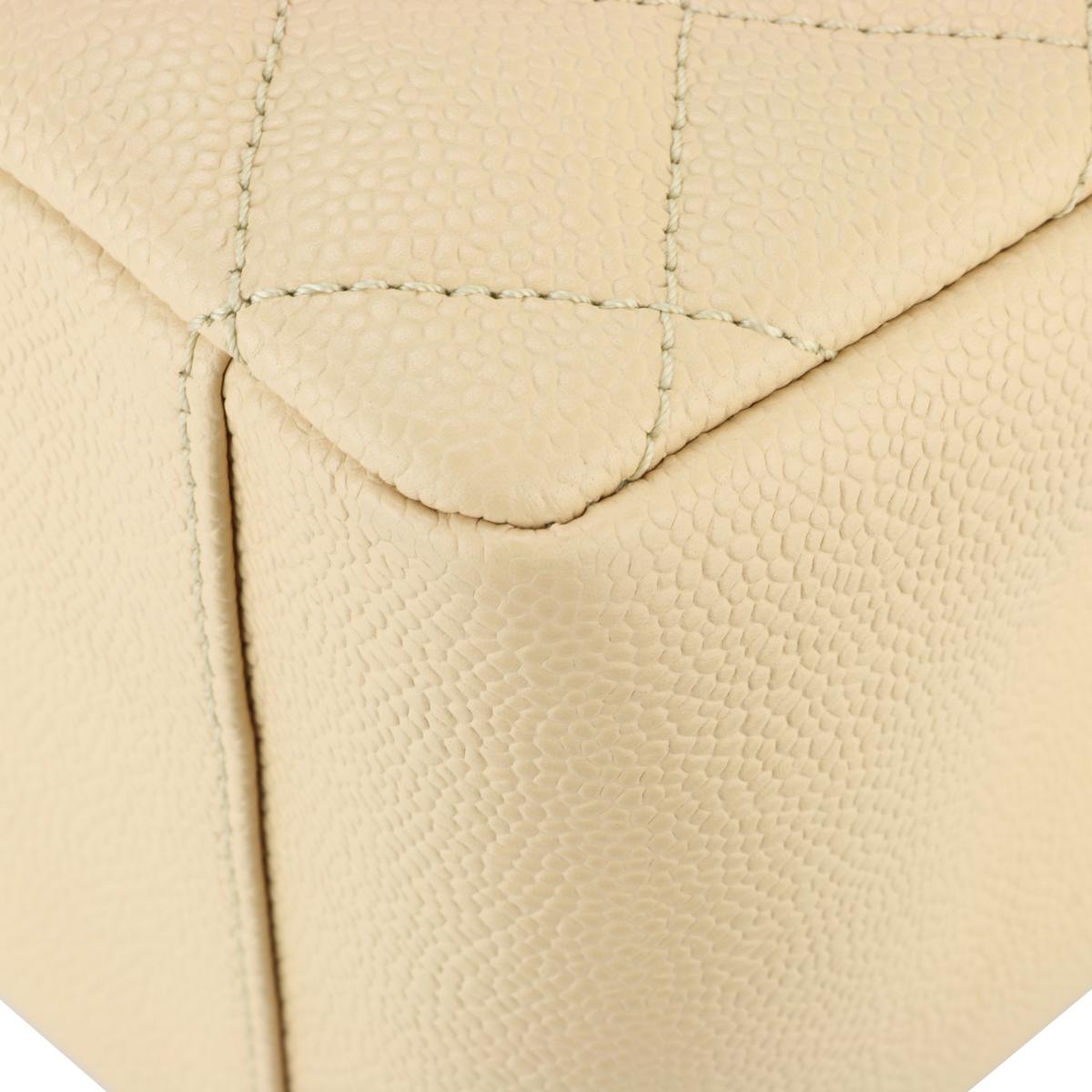 CHANEL Grand Shopping Tote (GST) Bag Beige Caviar with Silver Hardware 2013 For Sale 4