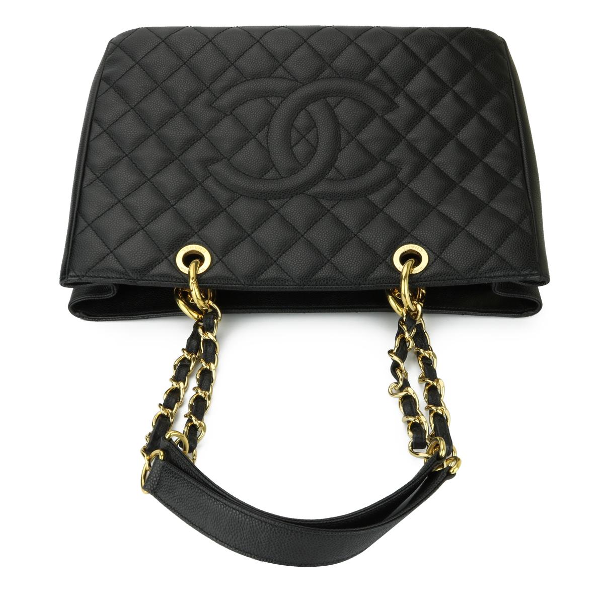CHANEL Grand Shopping Tote (GST) Bag Black Caviar with Gold Hardware 2010 7