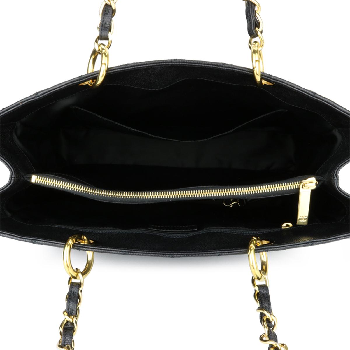 CHANEL Grand Shopping Tote (GST) Bag Black Caviar with Gold Hardware 2010 9