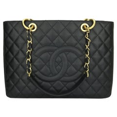 CHANEL Grand Shopping Tote (GST) Bag Black Caviar with Gold Hardware 2010