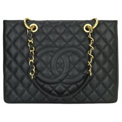 CHANEL Grand Shopping Tote (GST) Bag Black Caviar with Gold Hardware 2011