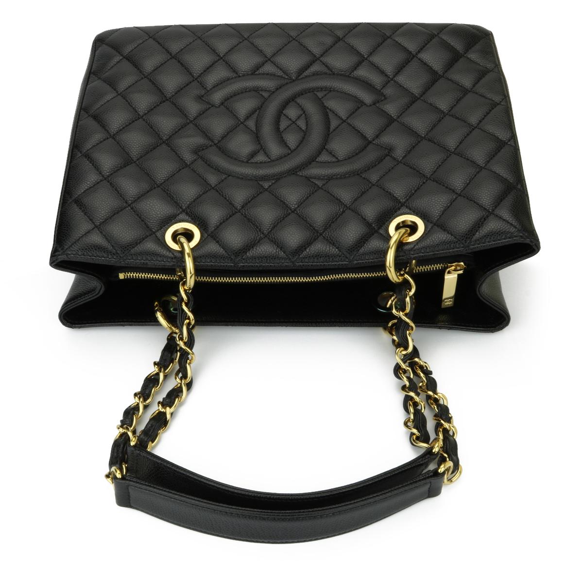 CHANEL Grand Shopping Tote (GST) Bag Black Caviar with Gold Hardware 2012 6