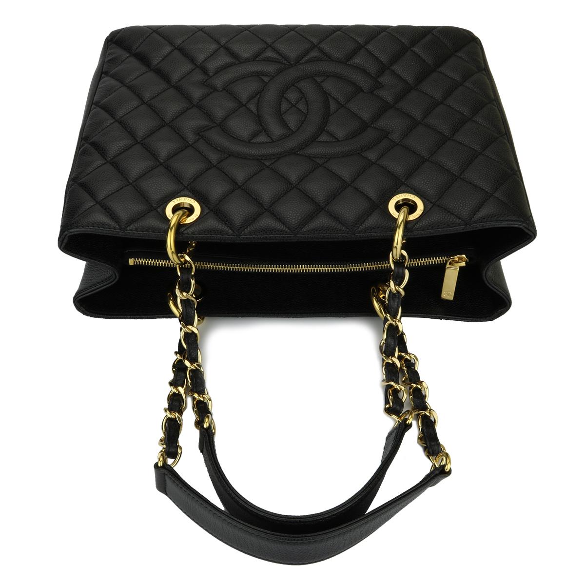 CHANEL Grand Shopping Tote (GST) Bag Black Caviar with Gold Hardware 2012 6