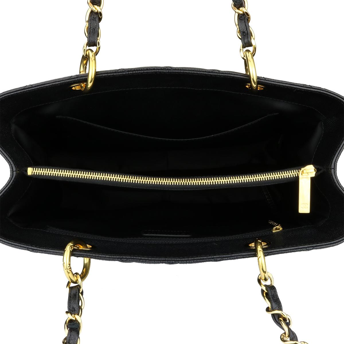 CHANEL Grand Shopping Tote (GST) Bag Black Caviar with Gold Hardware 2012 8