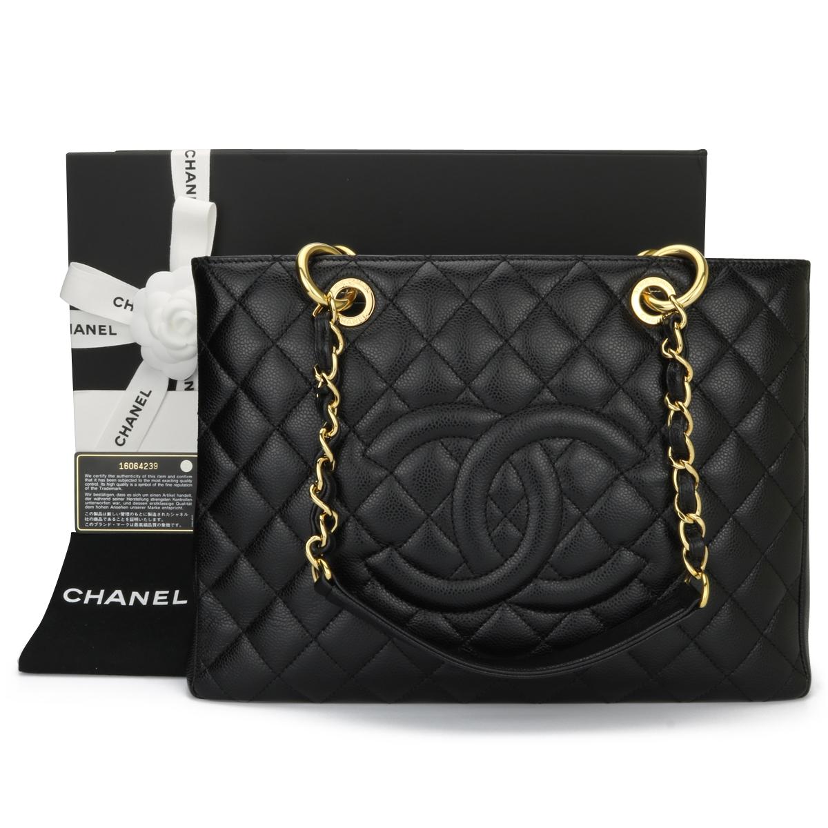 CHANEL Grand Shopping Tote (GST) Bag Black Caviar with Gold Hardware 2012 13