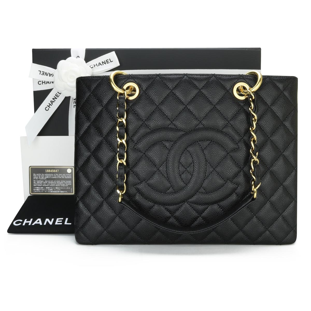 CHANEL Grand Shopping Tote (GST) Black Caviar with Gold Hardware 2012.

This bag is in pristine condition, the bag still holds its original shape, and the hardware is still very shiny.

As Chanel has discontinued the Grand Shopping Tote (GST), it is