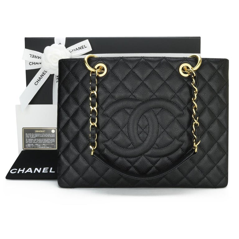 Chanel XL Dark Blue Caviar Grand Shopper Tote (GST)