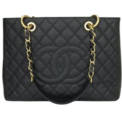 CHANEL Grand Shopping Tote (GST) Bag Black Caviar with Gold Hardware 2012